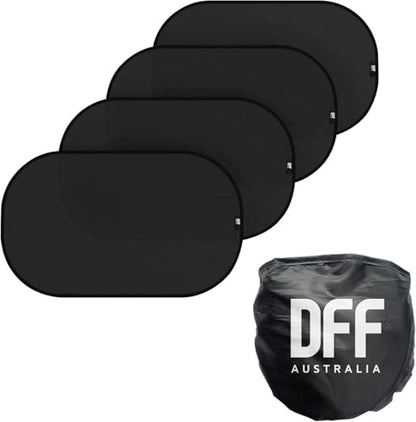 Direct From Factory Car Window Sun Shade (4 Pack) - 20"x12" (50x30cm) Storage Pouch Included - Cling Sunshade for Car Side Windows - Sun, Glare & UV Rays Protection for Baby, Child - Easy Installation