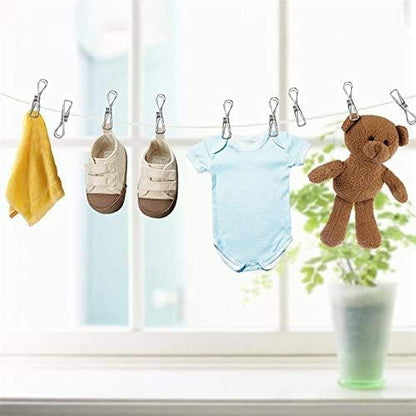 316 Marine Grade Stainless Steel Pegs (Pack of 40), 5.5x1.3x2.5 cm, 1.7mm thickness Multipurpose Wire Pins, Metal Hanging Clips for Laundry, Clothes, Towels, Socks, Pictures, Paper
