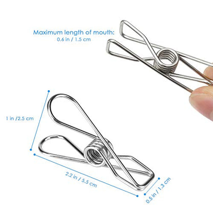 DIRECT FROM FACTORY Stainless Steel Pegs (Pack of 80) – 5.5x1.3x2.5 cm, Metal Hanging Clips for Clothes, Towels, Socks, Pictures, Paper – Heavy Duty, Windproof, Multipurpose Wire Pins for Laundry