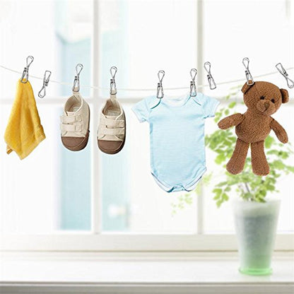 DIRECT FROM FACTORY Stainless Steel Pegs (Pack of 80) – 5.5x1.3x2.5 cm, Metal Hanging Clips for Clothes, Towels, Socks, Pictures, Paper – Heavy Duty, Windproof, Multipurpose Wire Pins for Laundry