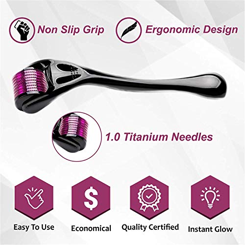 Derma Roller 0.25mm - 540 Titanium Microneedle Dermaroller for Face