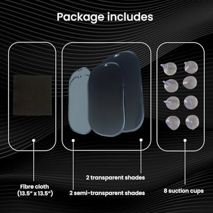 Direct From Factory Car Window Sun Shade (4 Pack) - 20"x12" (50x30cm) Storage Pouch Included - Cling Sunshade for Car Side Windows - Sun, Glare & UV Rays Protection for Baby, Child - Easy Installation