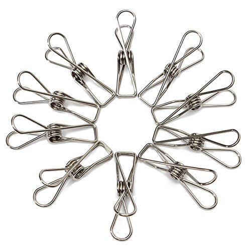DIRECT FROM FACTORY Stainless Steel Pegs (Pack of 80) – 5.5x1.3x2.5 cm, Metal Hanging Clips for Clothes, Towels, Socks, Pictures, Paper – Heavy Duty, Windproof, Multipurpose Wire Pins for Laundry