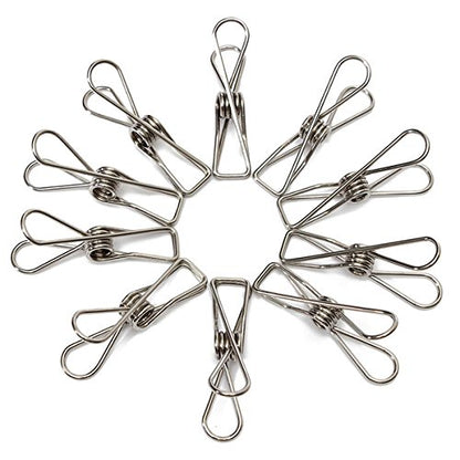 DIRECT FROM FACTORY Stainless Steel Pegs (Pack of 80) – 5.5x1.3x2.5 cm, Metal Hanging Clips for Clothes, Towels, Socks, Pictures, Paper – Heavy Duty, Windproof, Multipurpose Wire Pins for Laundry