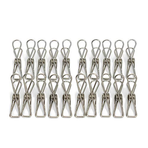 DIRECT FROM FACTORY Stainless Steel Pegs (Pack of 80) – 5.5x1.3x2.5 cm, Metal Hanging Clips for Clothes, Towels, Socks, Pictures, Paper – Heavy Duty, Windproof, Multipurpose Wire Pins for Laundry