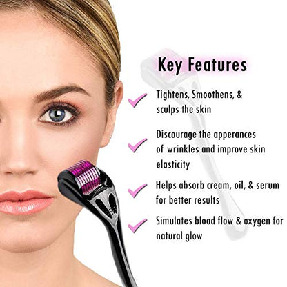 Derma Roller 0.25mm - 540 Titanium Microneedle Dermaroller for Face