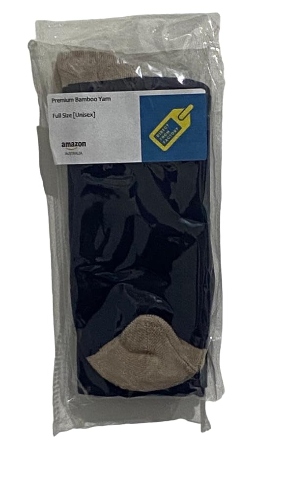 DIRECT FROM FACTORY Men’s & Women’s Bamboo Crew Socks - Breathable & Moisture Wicking Unisex Socks for Work, Sports, Outdoor, Office – Reinforced Toe & Heels – Navy Blue – Free Size