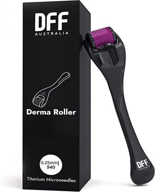 DIRECT FROM FACTORY 0.25mm Derma Roller - 540 Titanium Microneedle Dermaroller for Face - Cosmetic Microneedling Instrument for Facial Skin Care - Massage Tools Professional