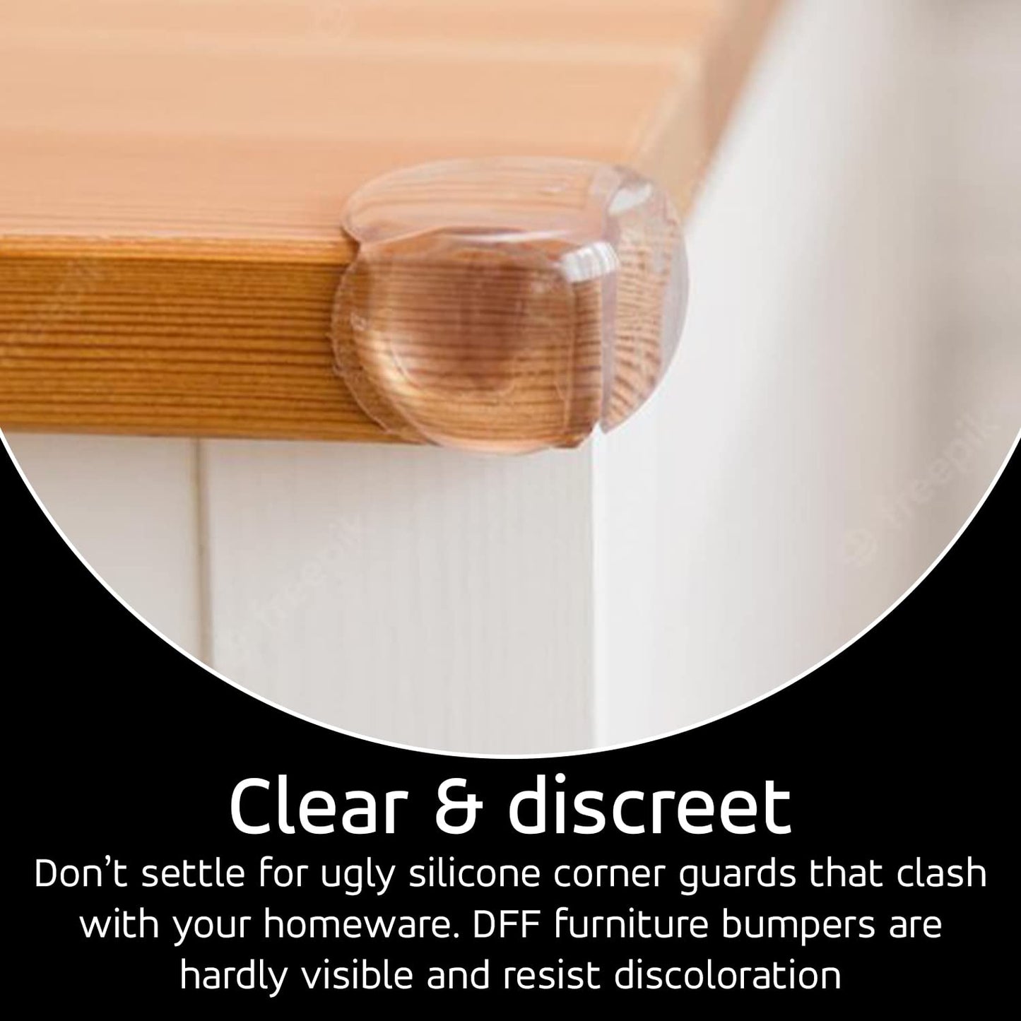 Corner Protector (Pack of 24) - Table Corner Guards for Baby, Kids, Toddlers, Child Safety - Baby Proofing Edge Protectors for Furniture, Non-Toxic Adhesive Clear Round Bumpers