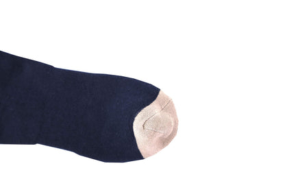 DIRECT FROM FACTORY Men’s & Women’s Bamboo Crew Socks - Breathable & Moisture Wicking Unisex Socks for Work, Sports, Outdoor, Office – Reinforced Toe & Heels – Navy Blue – Free Size