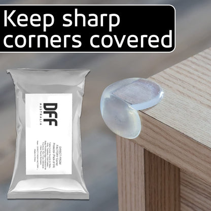 Corner Protector (Pack of 24) - Table Corner Guards for Baby, Kids, Toddlers, Child Safety - Baby Proofing Edge Protectors for Furniture, Non-Toxic Adhesive Clear Round Bumpers