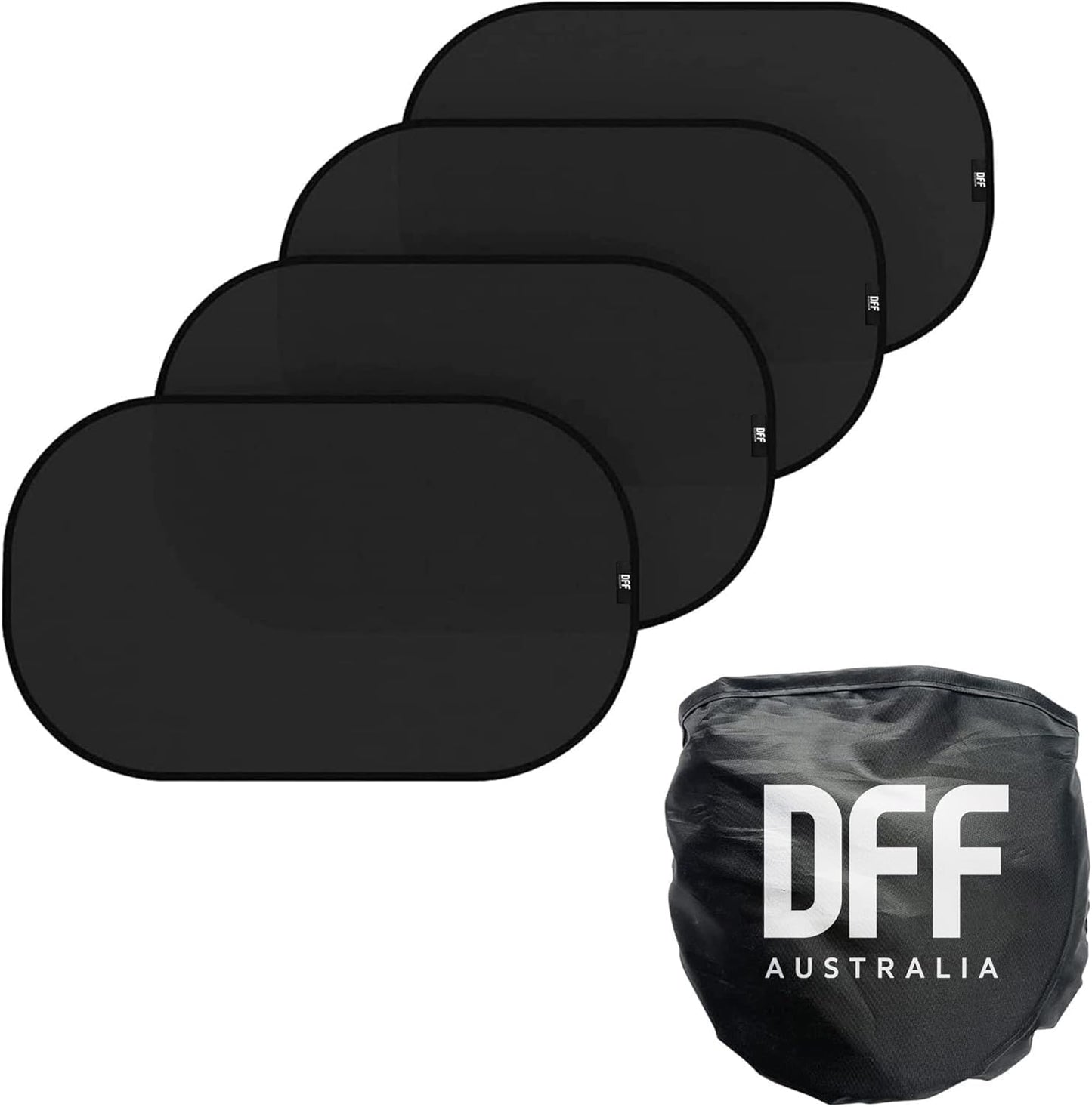 Direct From Factory Car Window Sun Shade (4 Pack) - 20"x12" (50x30cm) Storage Pouch Included - Cling Sunshade for Car Side Windows - Sun, Glare & UV Rays Protection for Baby, Child - Easy Installation