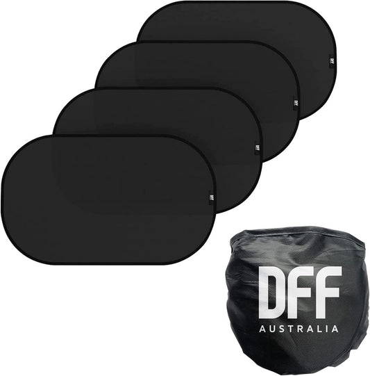 Direct From Factory Car Window Sun Shade (4 Pack) - 20"x12" (50x30cm) Storage Pouch Included - Cling Sunshade for Car Side Windows - Sun, Glare & UV Rays Protection for Baby, Child - Easy Installation