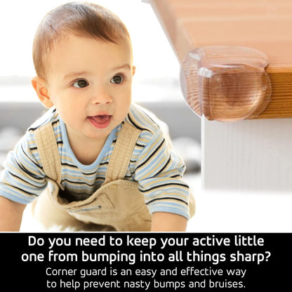 Corner Protector (Pack of 24) - Table Corner Guards for Baby, Kids, Toddlers, Child Safety - Baby Proofing Edge Protectors for Furniture, Non-Toxic Adhesive Clear Round Bumpers