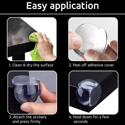 Corner Protector (Pack of 24) - Table Corner Guards for Baby, Kids, Toddlers, Child Safety - Baby Proofing Edge Protectors for Furniture, Non-Toxic Adhesive Clear Round Bumpers