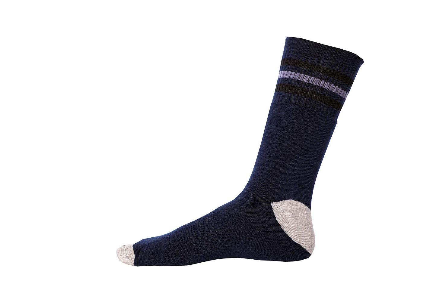 DIRECT FROM FACTORY Men’s & Women’s Bamboo Crew Socks - Breathable & Moisture Wicking Unisex Socks for Work, Sports, Outdoor, Office – Reinforced Toe & Heels – Navy Blue – Free Size