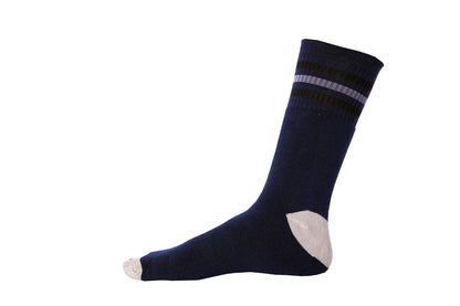 DIRECT FROM FACTORY Men’s & Women’s Bamboo Crew Socks - Breathable & Moisture Wicking Unisex Socks for Work, Sports, Outdoor, Office – Reinforced Toe & Heels – Navy Blue – Free Size