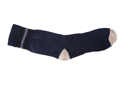 DIRECT FROM FACTORY Men’s & Women’s Bamboo Crew Socks - Breathable & Moisture Wicking Unisex Socks for Work, Sports, Outdoor, Office – Reinforced Toe & Heels – Navy Blue – Free Size