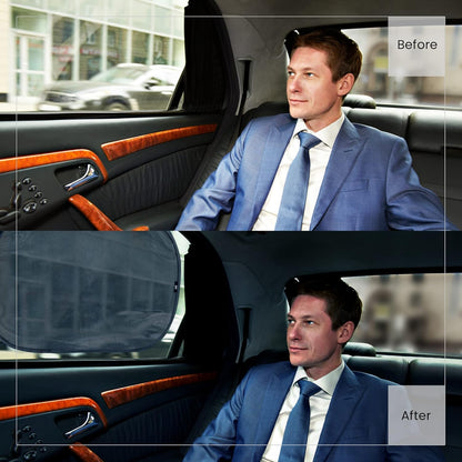 Direct From Factory Car Window Sun Shade (4 Pack) - 20"x12" (50x30cm) Storage Pouch Included - Cling Sunshade for Car Side Windows - Sun, Glare & UV Rays Protection for Baby, Child - Easy Installation