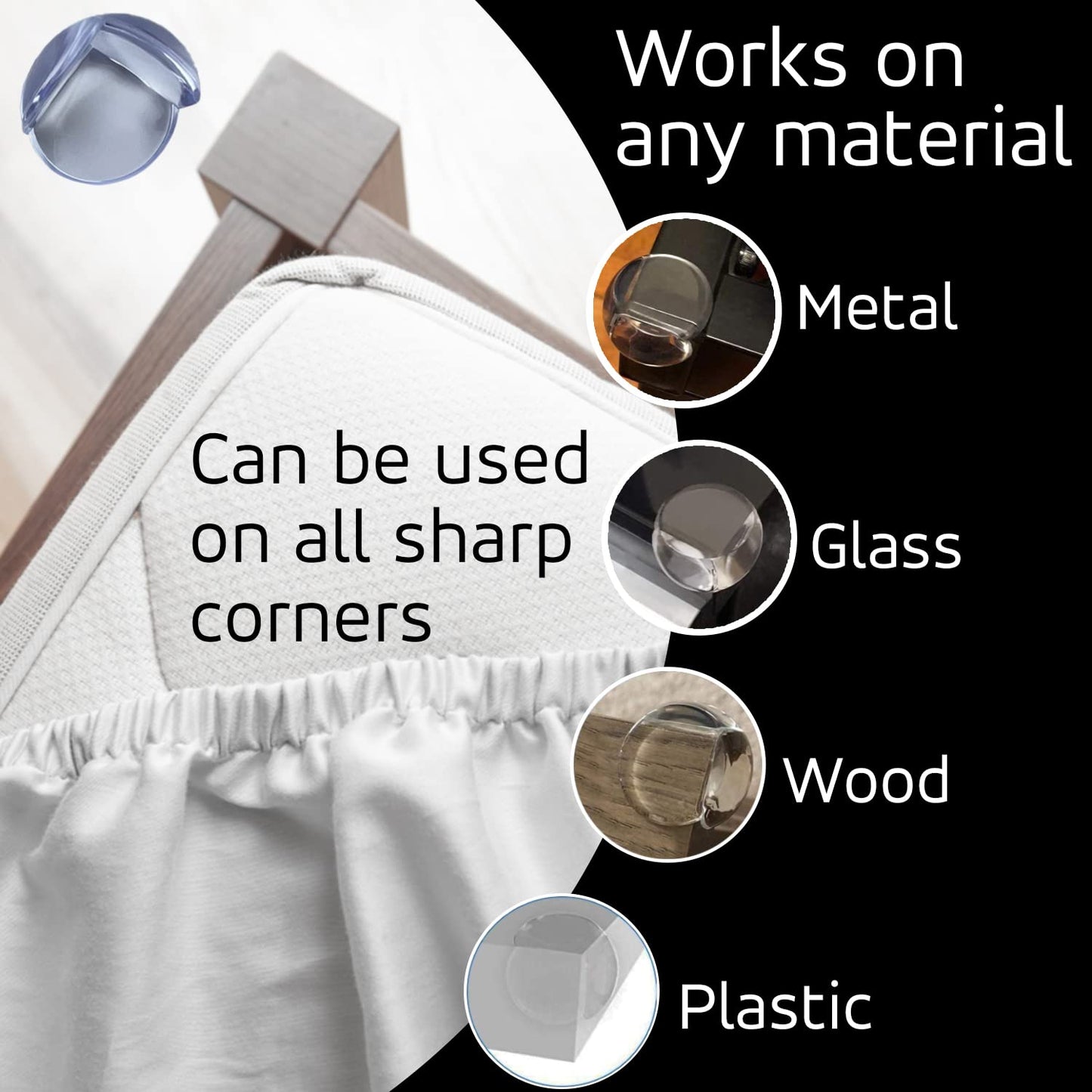 Corner Protector (Pack of 24) - Table Corner Guards for Baby, Kids, Toddlers, Child Safety - Baby Proofing Edge Protectors for Furniture, Non-Toxic Adhesive Clear Round Bumpers