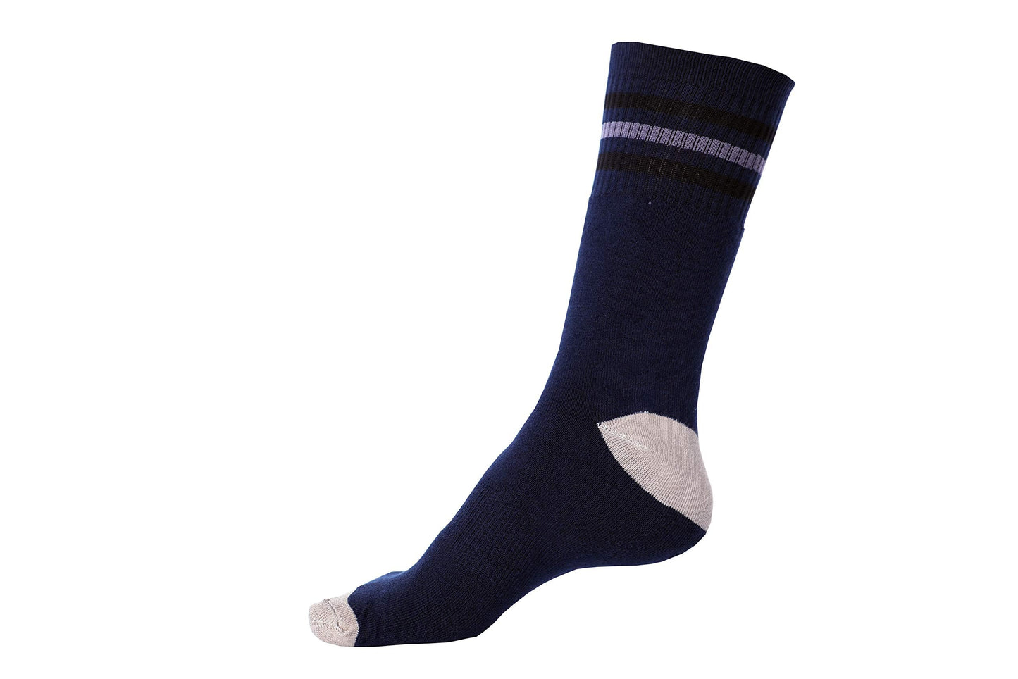 DIRECT FROM FACTORY Men’s & Women’s Bamboo Crew Socks - Breathable & Moisture Wicking Unisex Socks for Work, Sports, Outdoor, Office – Reinforced Toe & Heels – Navy Blue – Free Size