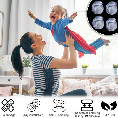 Corner Protector (Pack of 24) - Table Corner Guards for Baby, Kids, Toddlers, Child Safety - Baby Proofing Edge Protectors for Furniture, Non-Toxic Adhesive Clear Round Bumpers