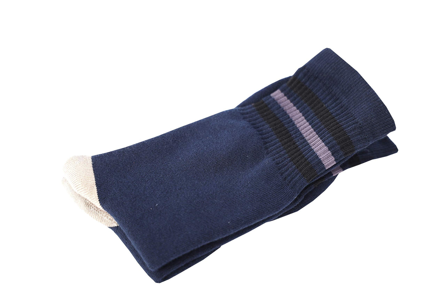 DIRECT FROM FACTORY Men’s & Women’s Bamboo Crew Socks - Breathable & Moisture Wicking Unisex Socks for Work, Sports, Outdoor, Office – Reinforced Toe & Heels – Navy Blue – Free Size