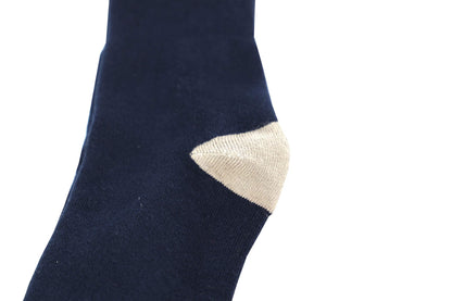 DIRECT FROM FACTORY Men’s & Women’s Bamboo Crew Socks - Breathable & Moisture Wicking Unisex Socks for Work, Sports, Outdoor, Office – Reinforced Toe & Heels – Navy Blue – Free Size