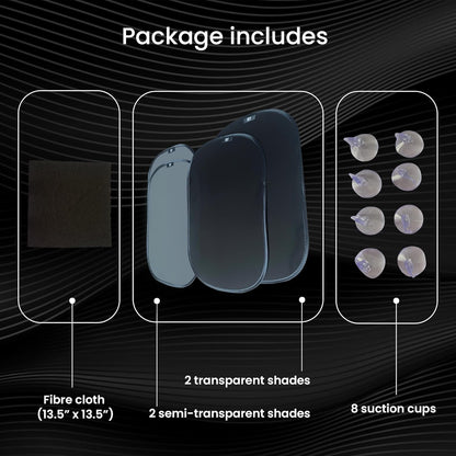 Direct From Factory Car Window Sun Shade (4 Pack) - 20"x12" (50x30cm) Storage Pouch Included - Cling Sunshade for Car Side Windows - Sun, Glare & UV Rays Protection for Baby, Child - Easy Installation