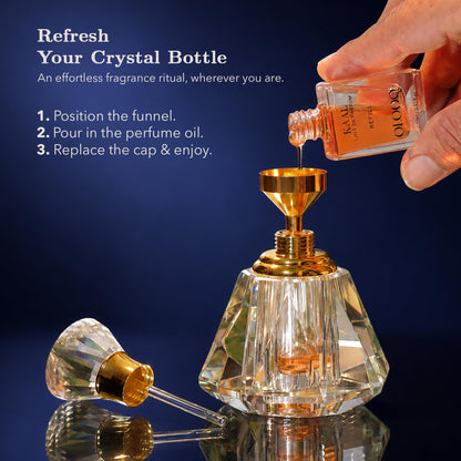 Vegan Perfume Oil with Luxury Crystal Bottle Gift Set - 10ml, Alcohol-free and Long Lasting Fine Fragrance, Premium Perfume for Men, Women and Unisex - KAAL
