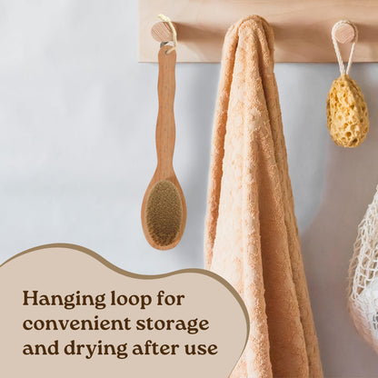 Bamboo body brush with hanging loop