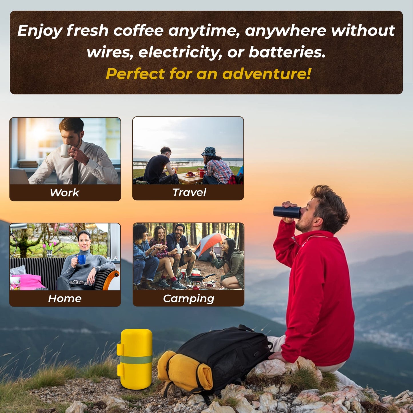 Enjoy fresh coffee anytime anywhere