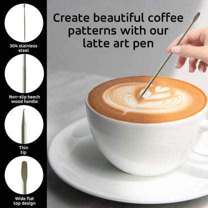 Latte art pen for coffee patterns