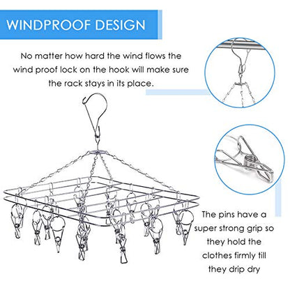Steel Clothes Drying Rack windproof design